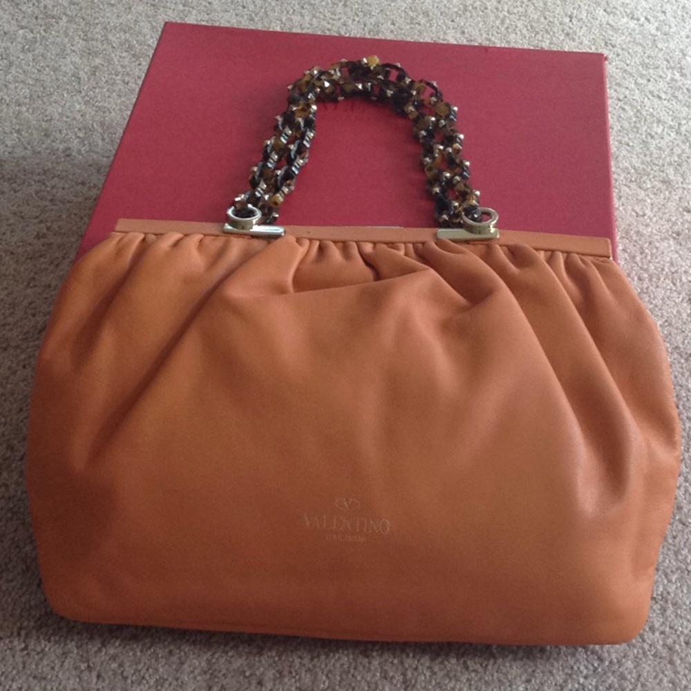 Valentino orange leather handbag - Picture 2 of 4